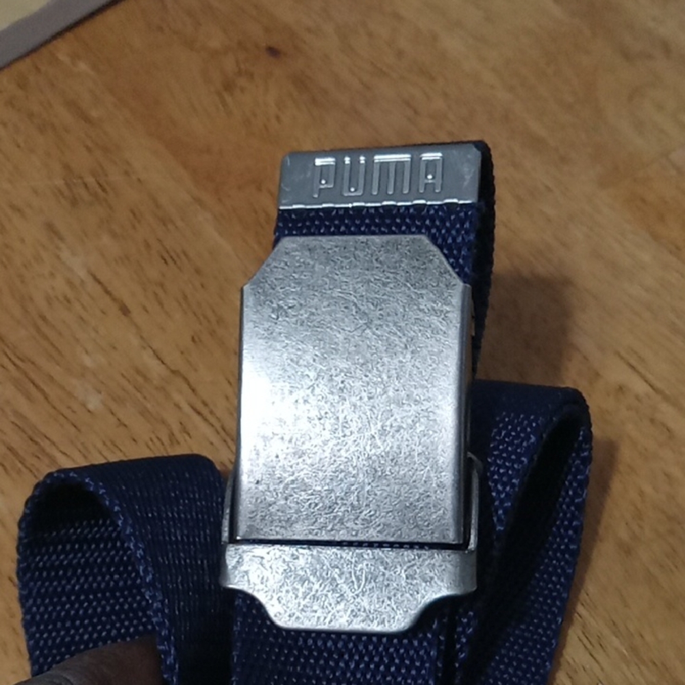 PUMA Men's Dark Blue Belt with Metallic Buckle